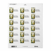 Schattige wit pluizig schaap etiket (Full Sheet)