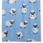 Schattige wit schaap:  lammeren. douchegordijn (Voorkant)