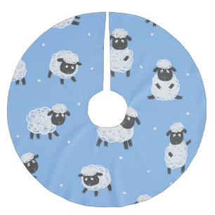 Schattige wit schaap:  lammeren. kerstboom rok