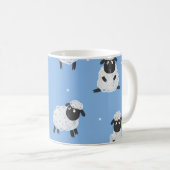Schattige wit schaap:  lammeren. koffiemok (Voorkant rechts)