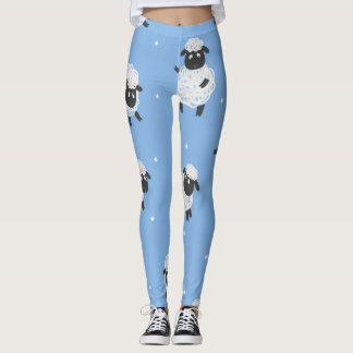 Schattige wit schaap:  lammeren. leggings