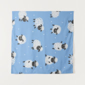 Schattige wit schaap: lammeren. wandkleed (Voorkant (horizontaal))