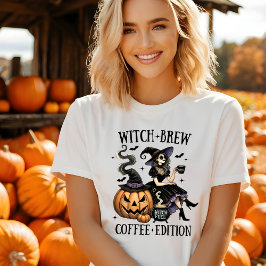 Schattige Witch's Brew Coffee Edition Halloween Ts T-shirt
