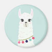 Schattige witte alpaca magneet (Voorkant)