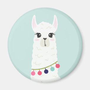 Schattige witte alpaca magneet