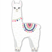 Schattige witte alpaca sticker (Voorkant)