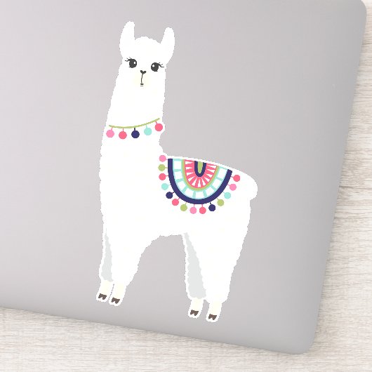Schattige witte alpaca sticker (Detail)