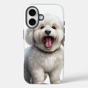 SCHATTIGE WITTE BICHON FRISE HONDENPUP iPhone 16 HOESJE