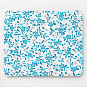 Schattige witte blauwe naadloze lente bloemen patr muismat