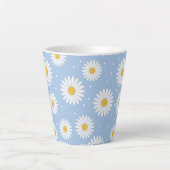 Schattige Witte Daisy Blue Latte Mok! Mok (Voorkant)