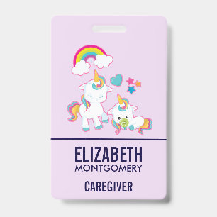 Schattige Witte Eenhoorns Magische Mama & Baby Badge