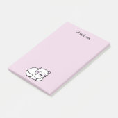 schattige witte en roze cartoon van katten post-it® notes (Schuin)