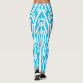 Schattige witte en turquoise klassieke "Ratti_Crea Leggings (Achterkant)