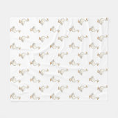 Schattige witte ganzenpatroon fleece deken (Voorkant (Horizontaal))