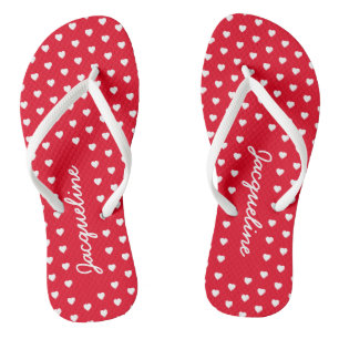 Schattige Witte Hartjes Rozerood Teenslippers