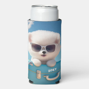 Schattige Witte Hond Reis Koffer Gepersonaliseerde