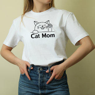 Schattige witte kat moeder eenvoudig grappig vrouw t-shirt