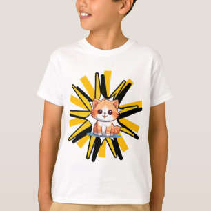 Schattige Witte Kat Pop Art Illustratie T-shirt