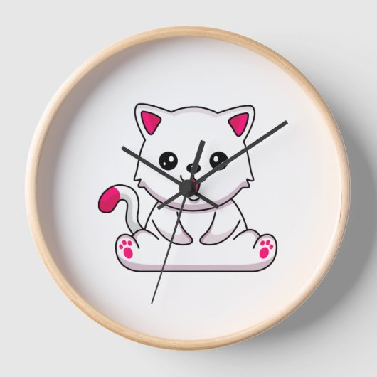 Schattige Witte Kat Sticker voor Kat Liefhebbers (Voorkant)