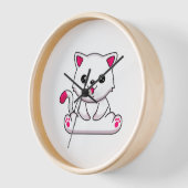 Schattige Witte Kat Sticker voor Kat Liefhebbers (Hoek)