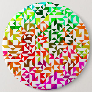 Schattige witte kleurrijke geometrische patronen ronde button 6,0 cm