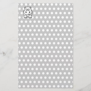 Schattige Witte Nijlpaard Briefpapier