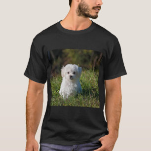 Schattige witte puppy t-shirt