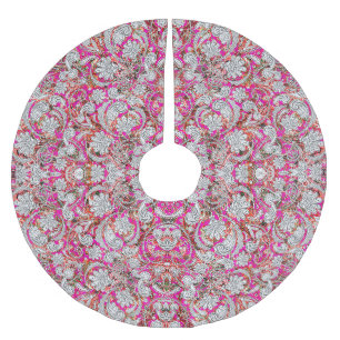 Schattige witte roze paisley patronen kerstboom rok