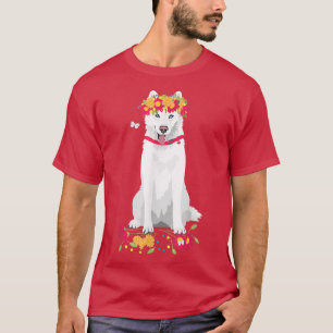 schattige witte Siberian Husky witte sneeuwhond me T-shirt
