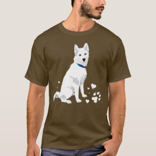 schattige witte Siberiër Husky, zoete witte sneeuw T-shirt