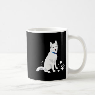 Schattige Witte Siberische Husky Zoete Witte Sneeu Koffiemok