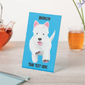 Schattige witte West Highland terrier cartoon Reclamebord Met Voetstuk (Insitu)