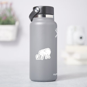 Schattige Witte Wolvenmoeder en Baby Puppy Sticker