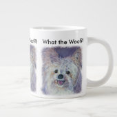 SCHATTIGE WITTE YORKIE MIX JUMBO BEKER (Rechts)