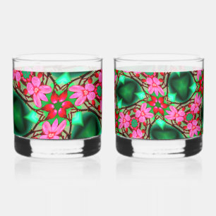 Schattige woestijnpatroon van het Roos Whisky Glas