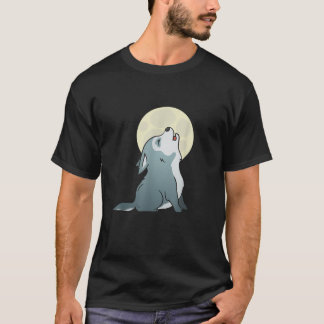 Schattige Wolf Puppy Huilende Baby Hond Puppy Mann T-shirt