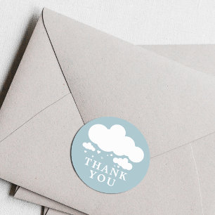 Schattige wolk regen harten baby shower dank je ronde sticker
