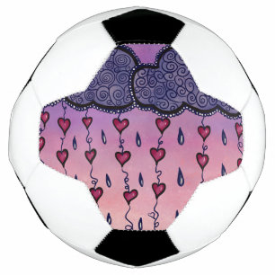 Schattige wolken, harten en regendruppels voetbal