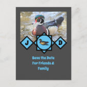 Schattige Wood Duck Monogram Foto Uitnodiging Briefkaart (Voorkant)