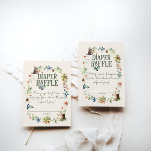 Schattige Woodland Animal Adventure Neutraal Baby  Informatiekaartje