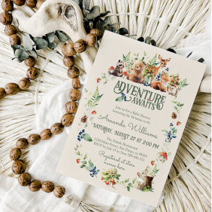 Schattige Woodland Animal Adventure Neutraal Baby Kaart