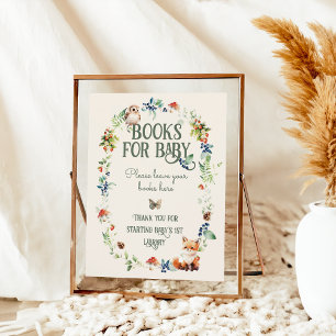 Schattige Woodland Animal Neutral Baby shower Boek Poster