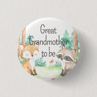 Schattige Woodland Baby shower Thema Grote Grootmo Ronde Button 3,2 Cm