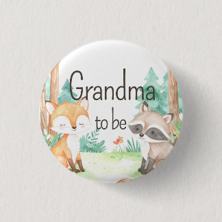 Schattige Woodland Baby shower Theme Oma To Be Ronde Button 3,2 Cm