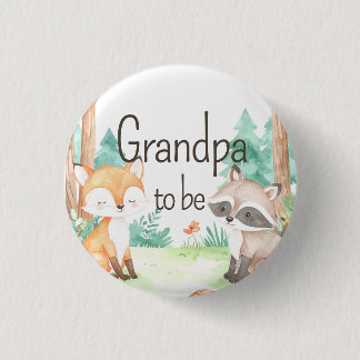 Schattige Woodland Baby shower Theme Opa To Be Ronde Button 3,2 Cm