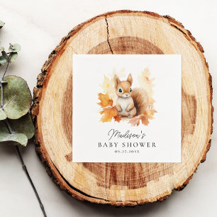 Schattige Woodland Eekhoorn Herfst Baby shower Servet
