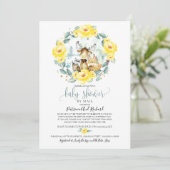 Schattige Woodland Floral Greenery Baby shower per Kaart (Staand voorkant)