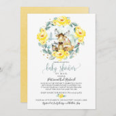 Schattige Woodland Floral Greenery Baby shower per Kaart (Voorkant / Achterkant)
