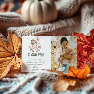 Schattige Woodland Friends Baby shower Bedankkaart