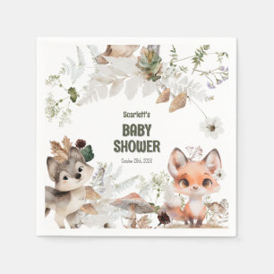 Schattige Woodland Friends Baby shower Servet